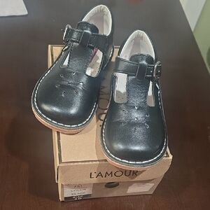 L'Amour Black Dress Shoes for Kids